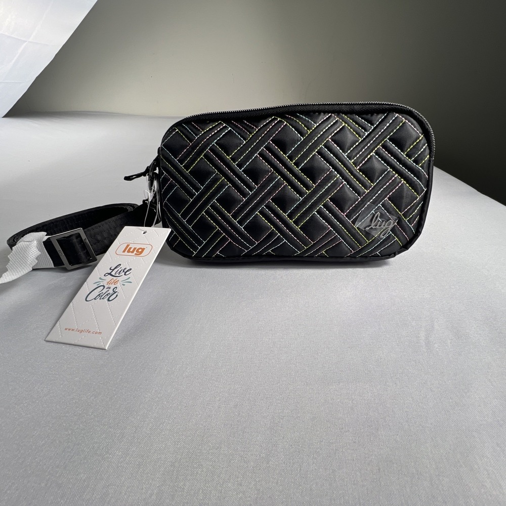 LUG Coupe XL Convertible RFID Crossbody Belt Bag Black Multi Ice Pop Stitching